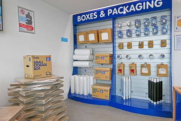 Our packing and padlock products available at Access Self Storage Barking