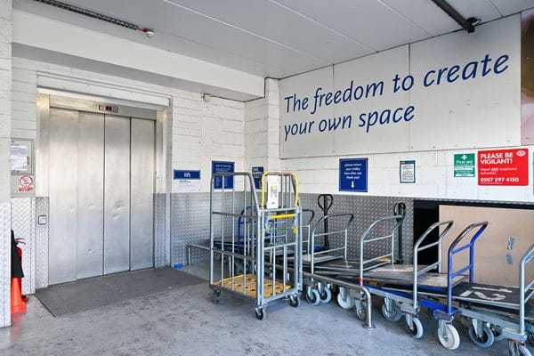 Convenient trolleys to use at Access Self Storage Cricklewood