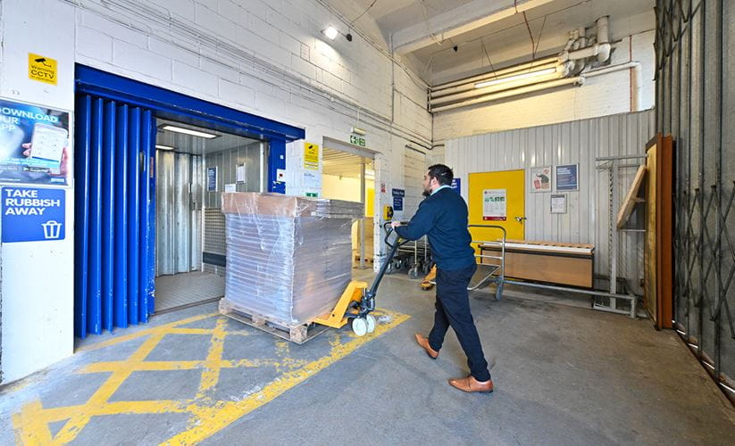 Customer goods lift at Access Self Storage Croydon