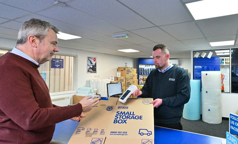 Inside reception at Access Self Storage Erdington