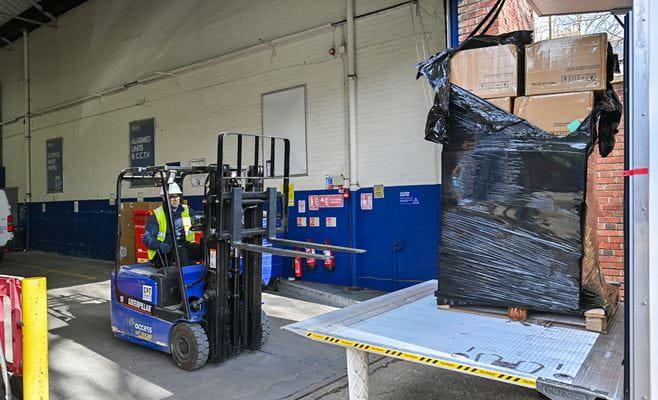 Forklift in us at our storage facility in Isleworth