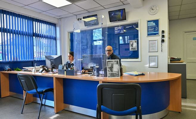 Inside reception at Access Self Storage Isleworth