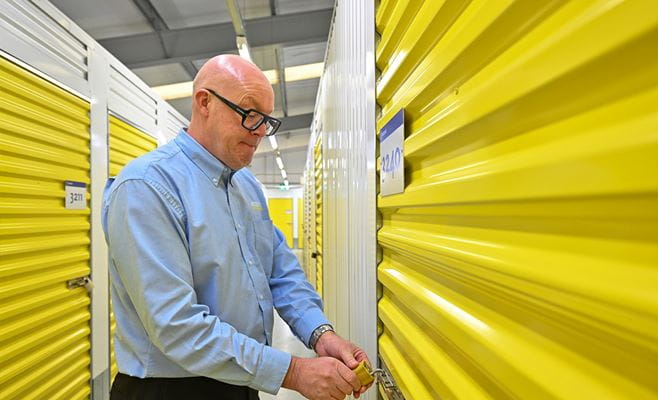 Accessing storage unit at our facility near Manchester