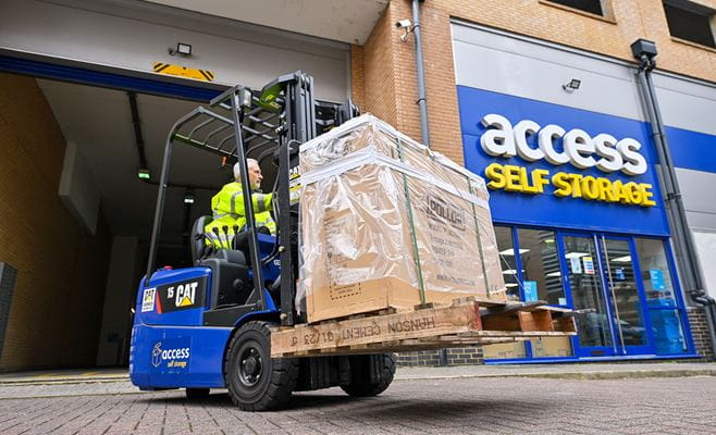 Our forklift in use at our Purley Way store