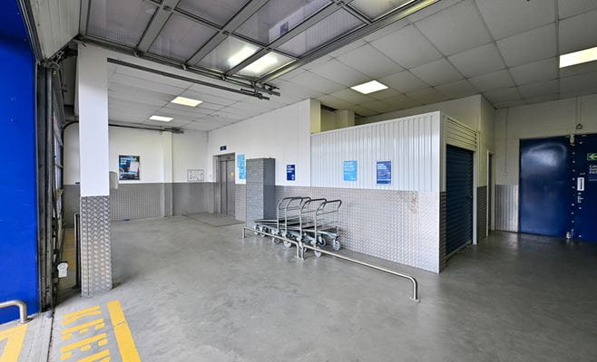 Inside the loading bay at Access Self Storage Romford