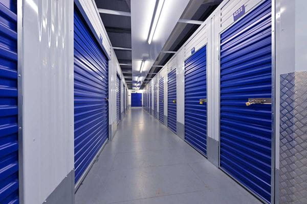 Corridor of secure storage units