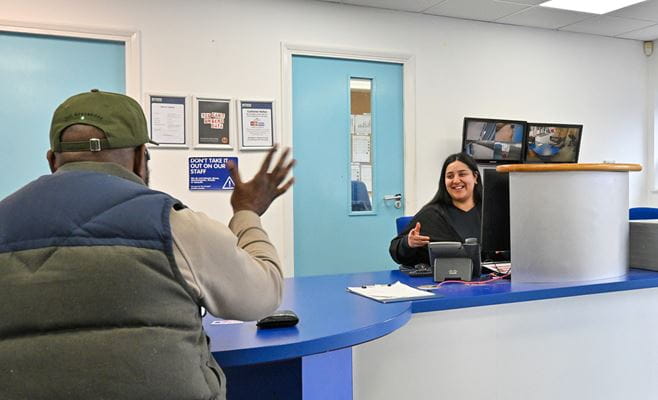 Inside reception at Access Self Storage St Albans