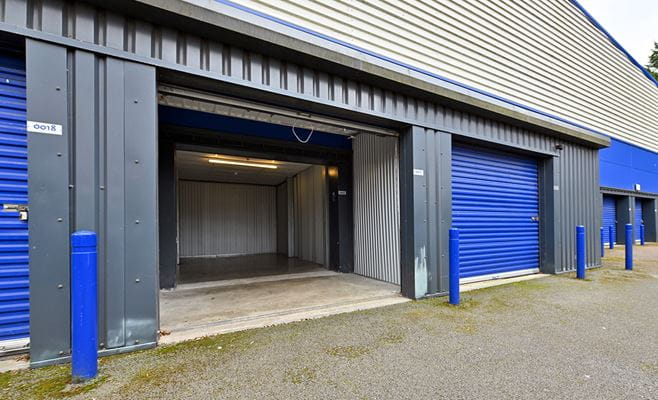 Outside drive up self storage units in St Albans