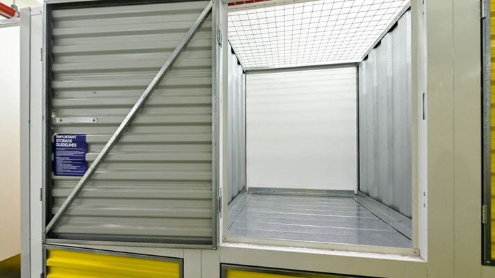 Inside a spacious locker storage unit at Sunbury