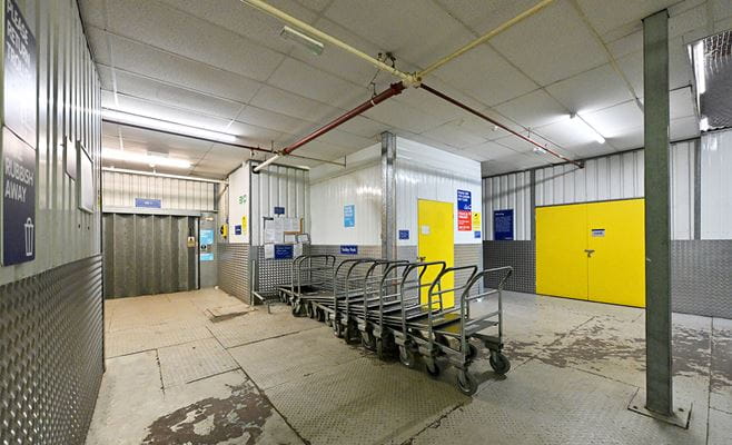 Loading bay and trollies at Access Self Storage West Norwood