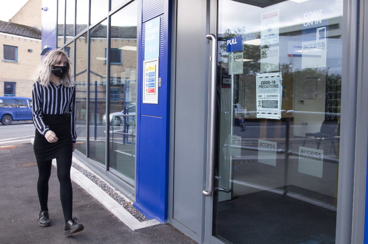 Access Self Storage - COVID safe building entrance