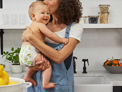 Mother holding baby