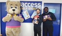 charity & staff with Easter eggs