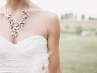 Wedding dress and a necklace