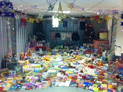 Large storage unit filled with many donations