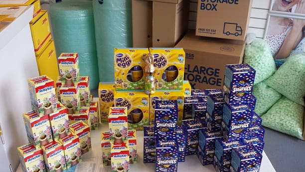 Large pile of donated Easter Eggs