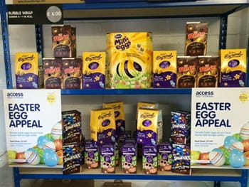 Easter Egg Appeal - eggs on display shelf