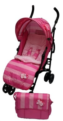 Pink baby pushchair