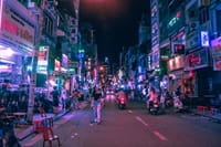Vietnam street at night