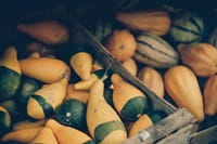 Butternut squash's in market stall