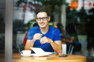 young male entrepreneur at desk