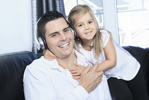 Happy father with daughter