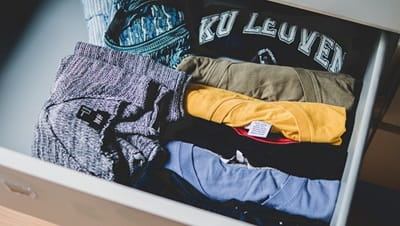 t-shirts nicely rolled in draw
