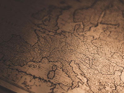 brown and black European map