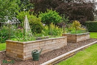 WoodBlocX raised flower bed