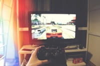 games console & monitor