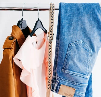 womans clothes on hangers