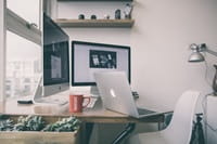 airy workstation by window