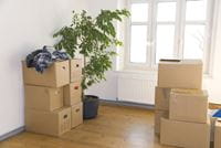 Packing boxes in house room