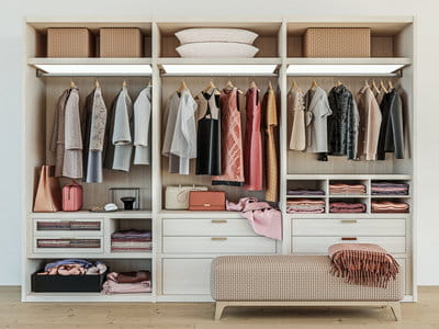 Hangers help to maximise wardrobe space