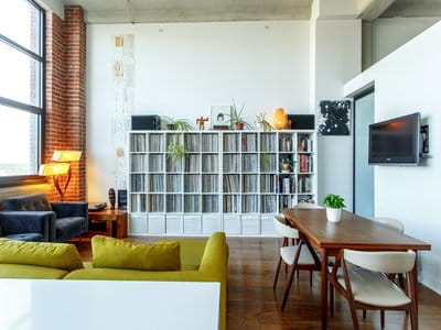 Shelves used as a storage hack