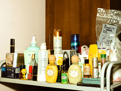 An image of bathroom clutter for our “declutter your home” checklist blog