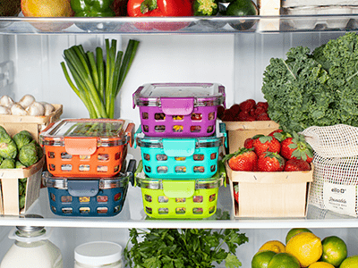 An image of fruit and vegetables in a fridge for our article on how to store vegetables