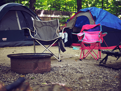 An image of a campsite for our page on summer hobbies