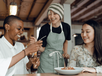 An image of women in a restaurant for our blog on the best restaurants in Portsmouth