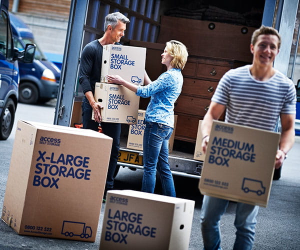 Unloading in to a storage unit